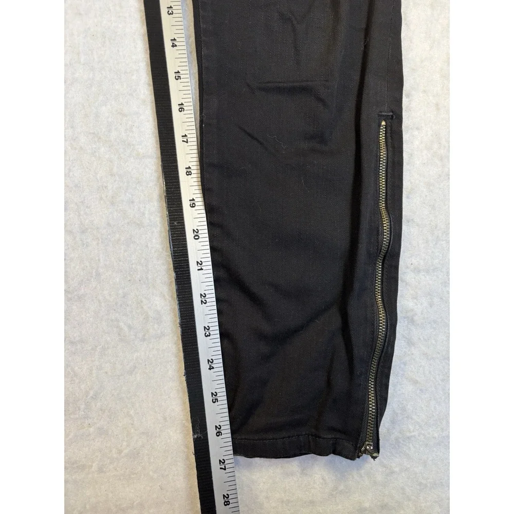 Pilcro And the Letterpress Womens 28 Black Zipper Ankle Pants Sexy Baddie Rocker